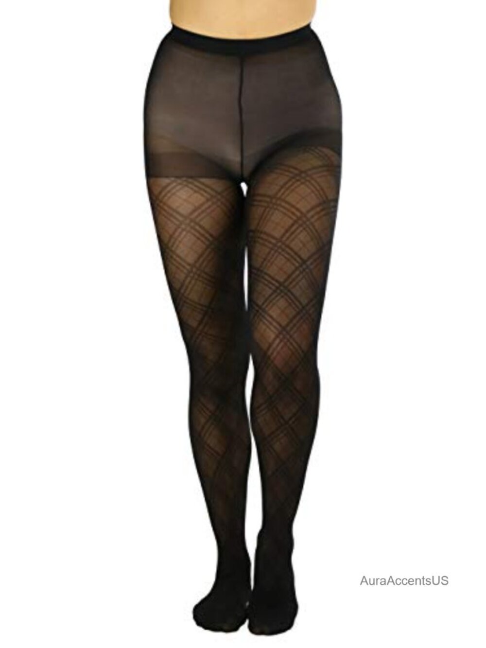 Argyle Diamond Fishnet Sheer Tights Nylon Spandex Pantyhose One Size